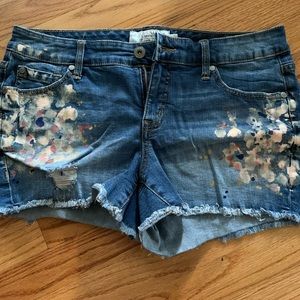 Torrid Paint Spatter Jean Shorts